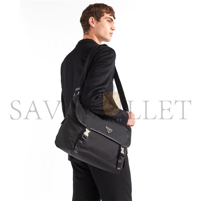PRADA RE-NYLON AND SAFFIANO LEATHER SHOULDER BAG 2VD052 (30*27.5*14.5cm)